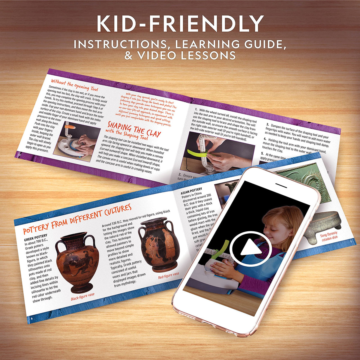 Electric Pottery Wheel STEAM Kit for Beginners, Ages 8+