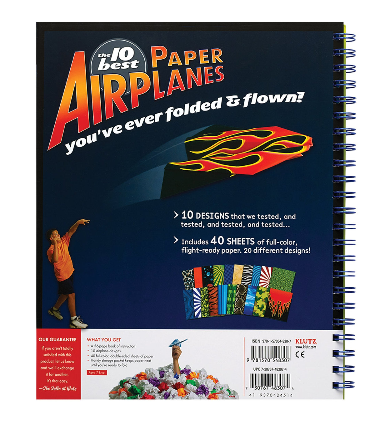 Paper Airplane Craft Book with 40 Design Sheets & 56 Pages