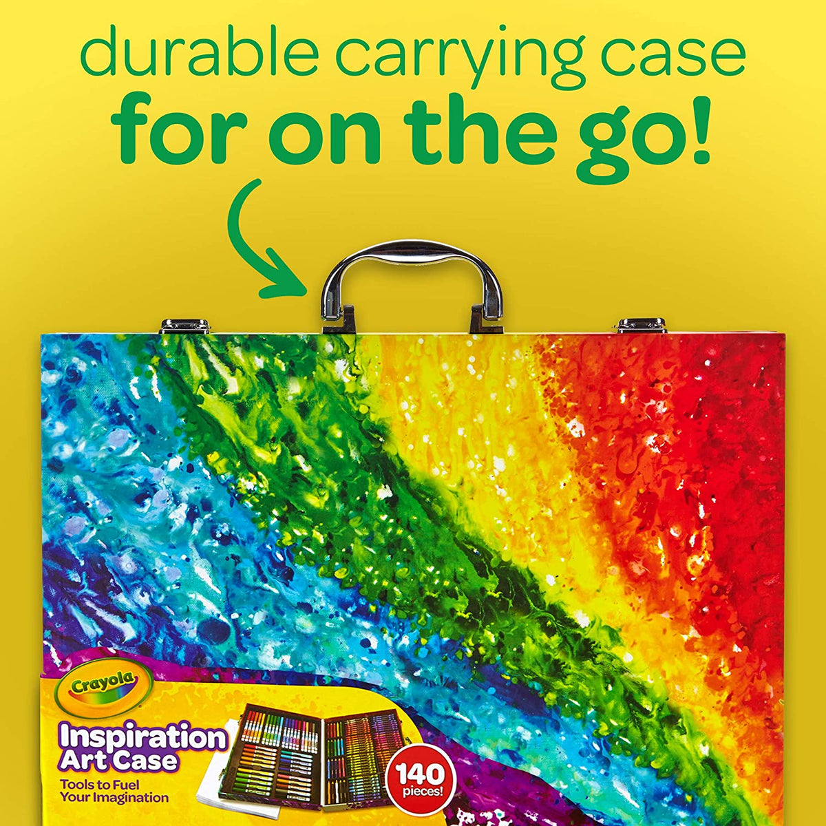 Kids Art Set in Rainbow Carrying Case with Crayons, Pencils & Markers