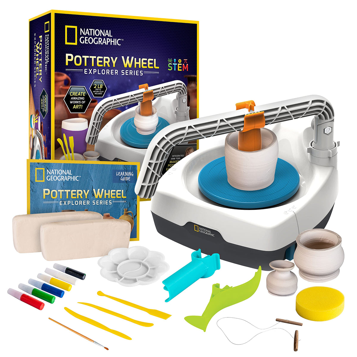 Electric Pottery Wheel STEAM Kit for Beginners, Ages 8+