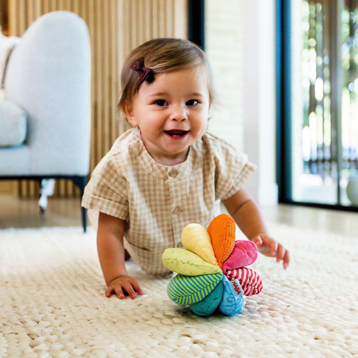 Colorful Rainbow Fabric Ball: Sensory Fun for Babies