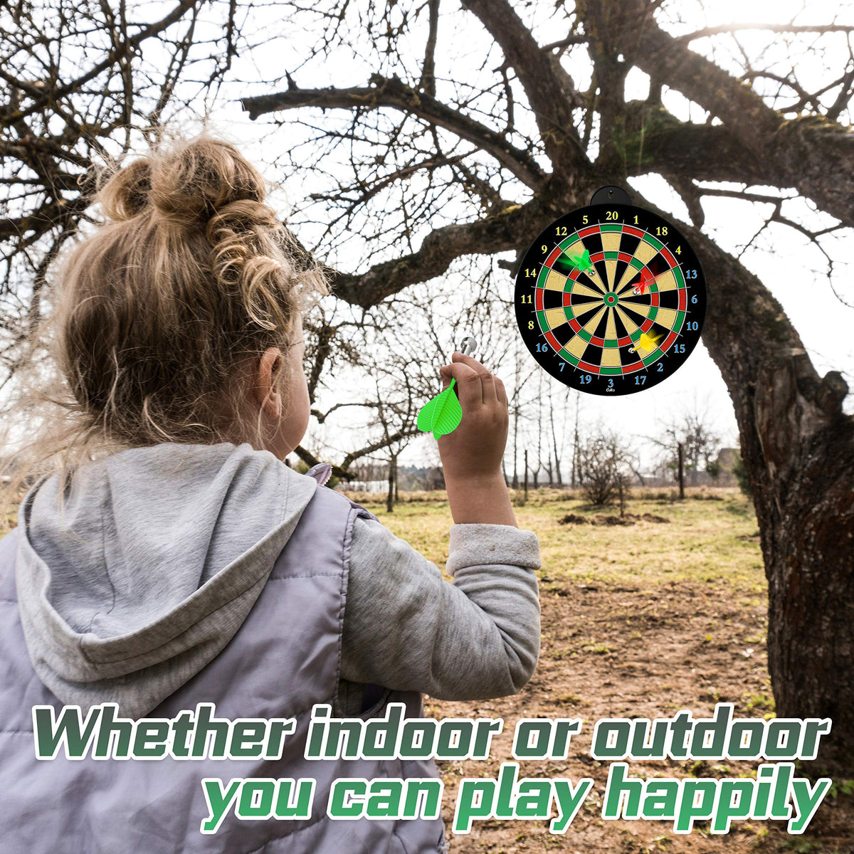 13-Inch Double-Sided Magnetic Dartboard Set with 12 Safe Darts