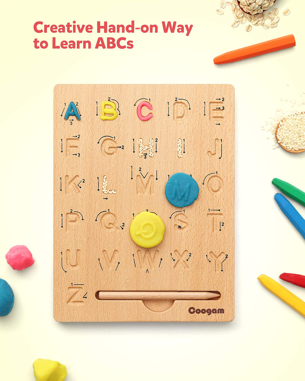 Wooden Alphabet Letters Practicing Board