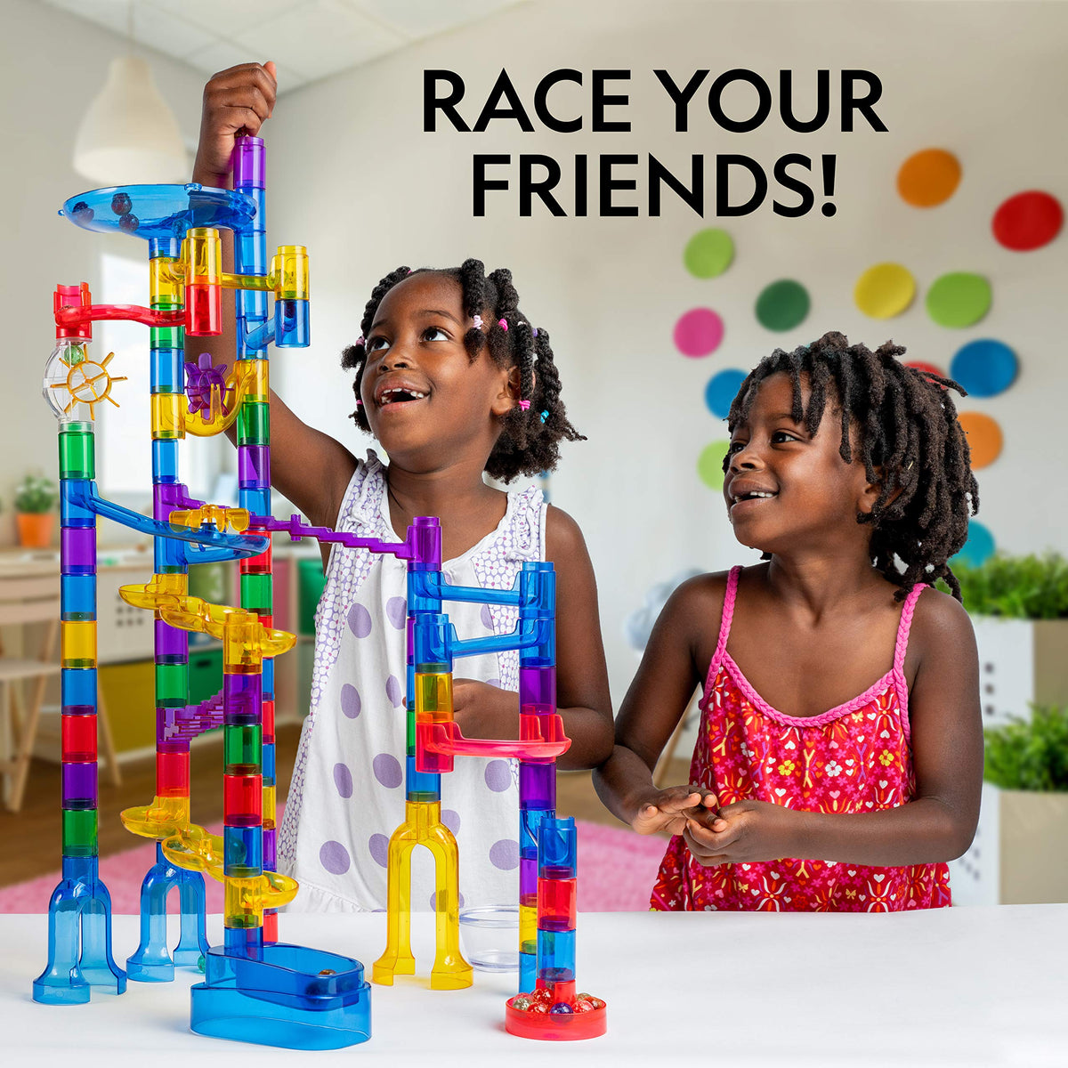 150-Piece Glow-in-the-Dark Marble Run STEM Kit with UV Light, Ages 8+