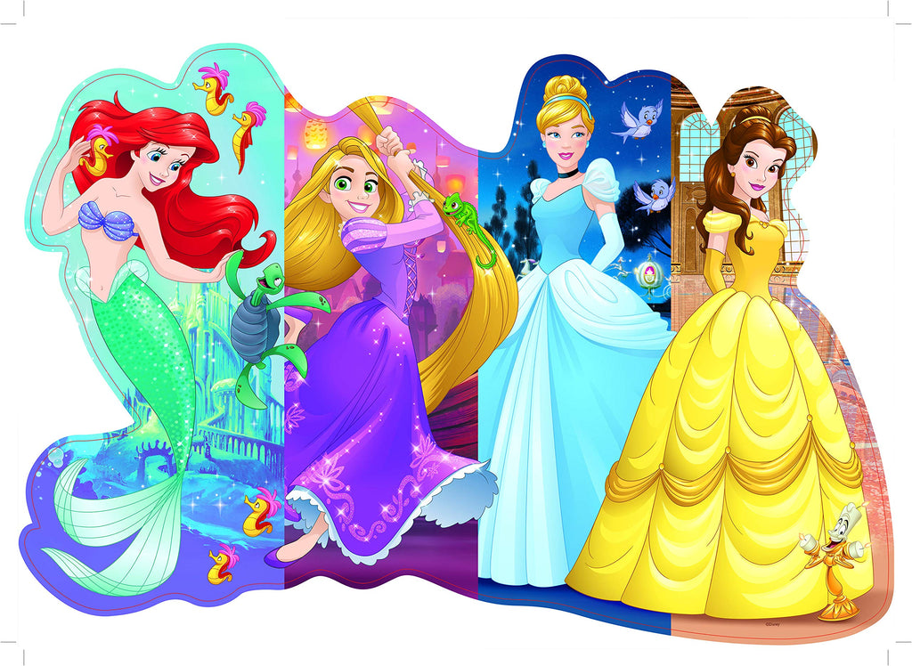 Disney Princess Shaped Jigsaw Puzzle with Ariel, Rapunzel, Cinderella & Belle