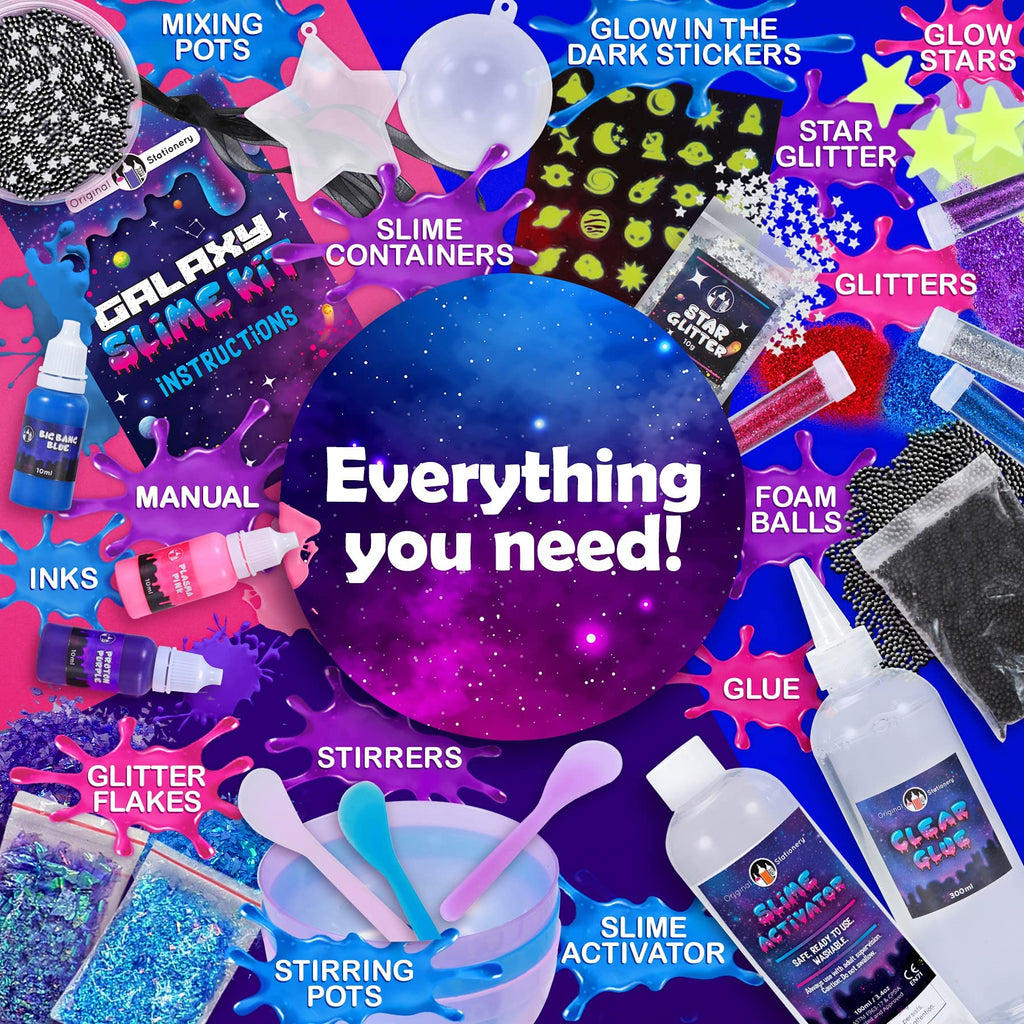 25-Piece Galaxy Glow-in-the-Dark Slime Making Kit