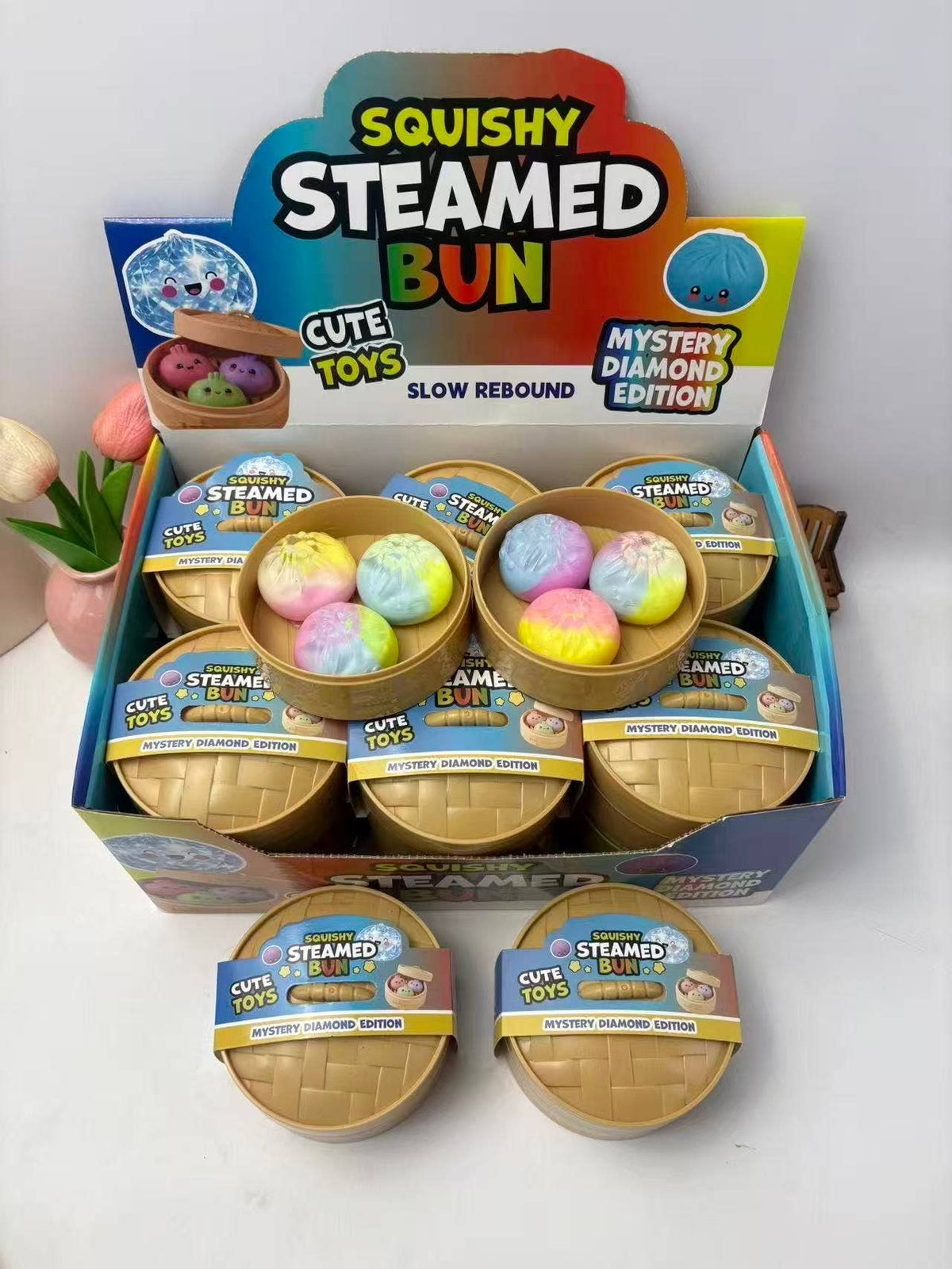 3-in-1 Mini Rainbow Dumpling Squishy Toy, Ages 3+
