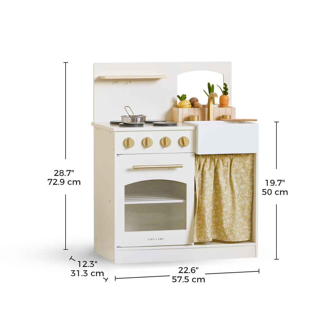 Tiny Land Wooden Play Kitchen for Toddlers - Honey Kitchenette Pretend Cooking Set — product image 17 of 20