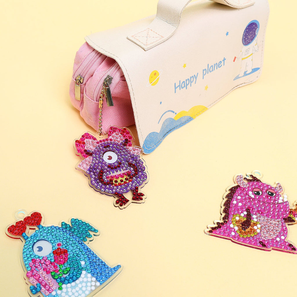 Adorable Keychains Diamond Art Kit – Monsters (Set of 15) by Kitsville, image 1 of 7