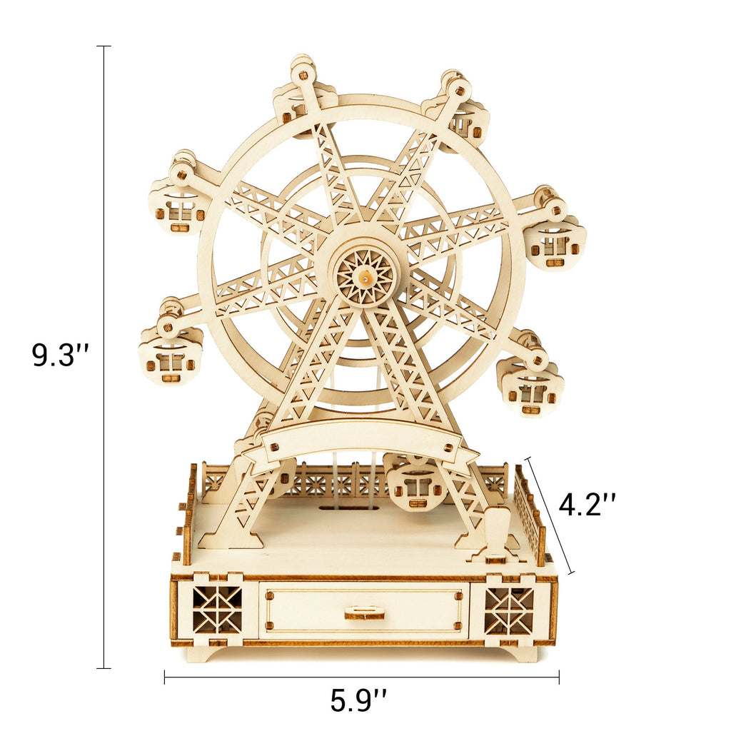 DIY Wooden Ferris Wheel Music Box Kit by Kitsville, image 3 of 9