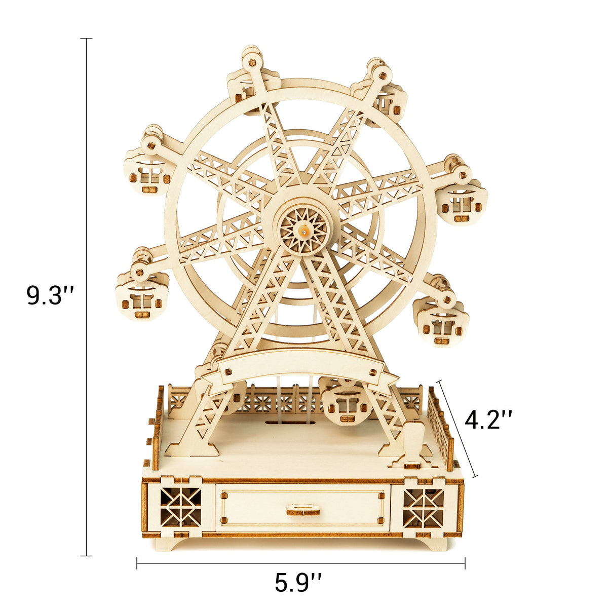 DIY Wooden Ferris Wheel Music Box Kit by Kitsville, image 3 of 9