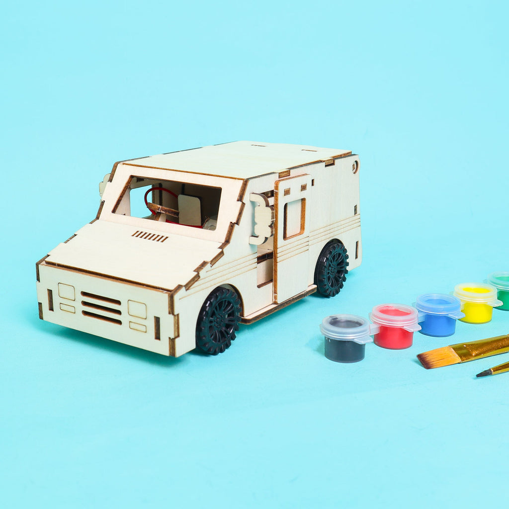 Delivery Truck STEM Kit – Build, Paint & Power a Moving Mail Truck by Kitsville, image 3 of 9