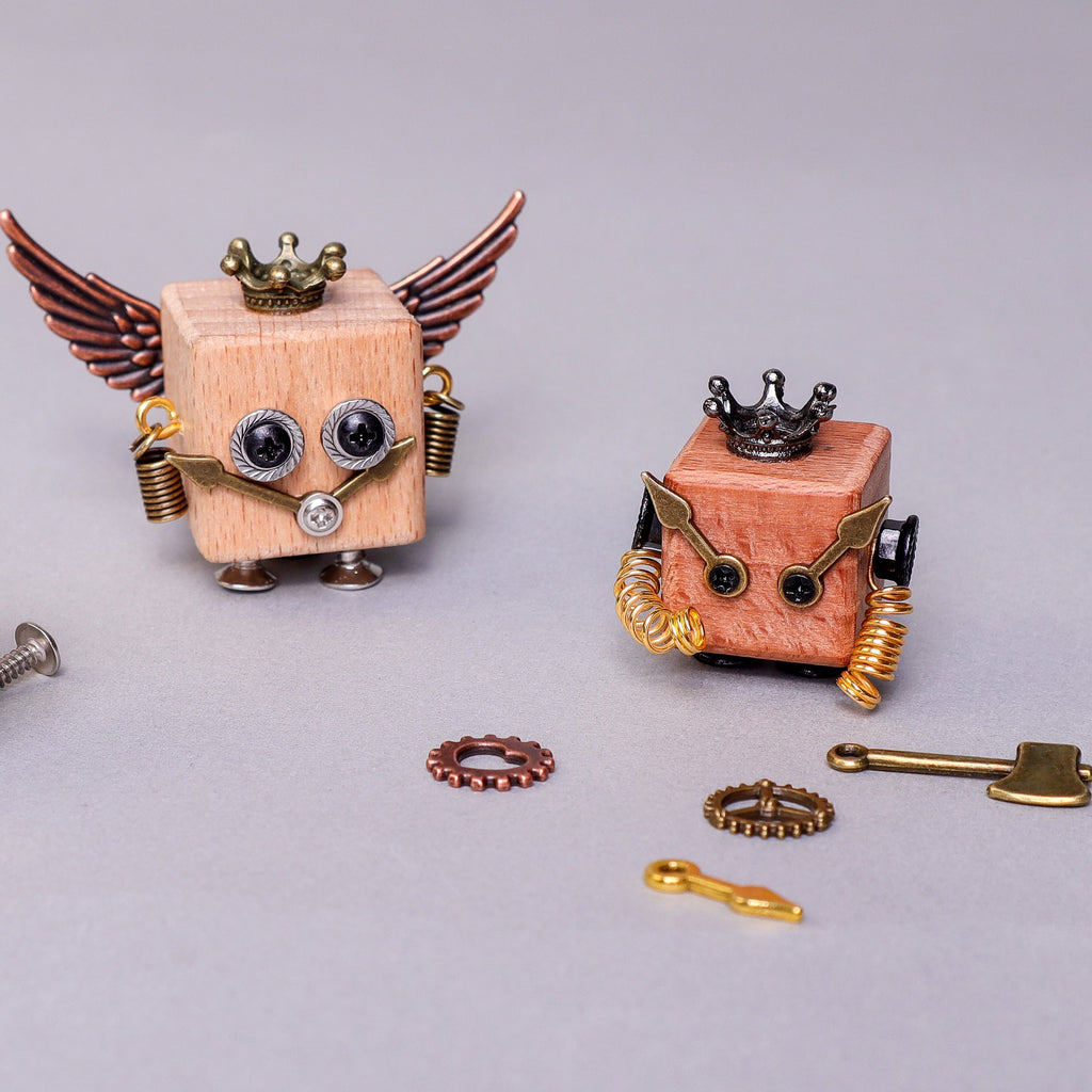 DIY Timberbot Kit – Build 2 Wooden Robots, Make Keychains & Necklace by Kitsville, image 11 of 11