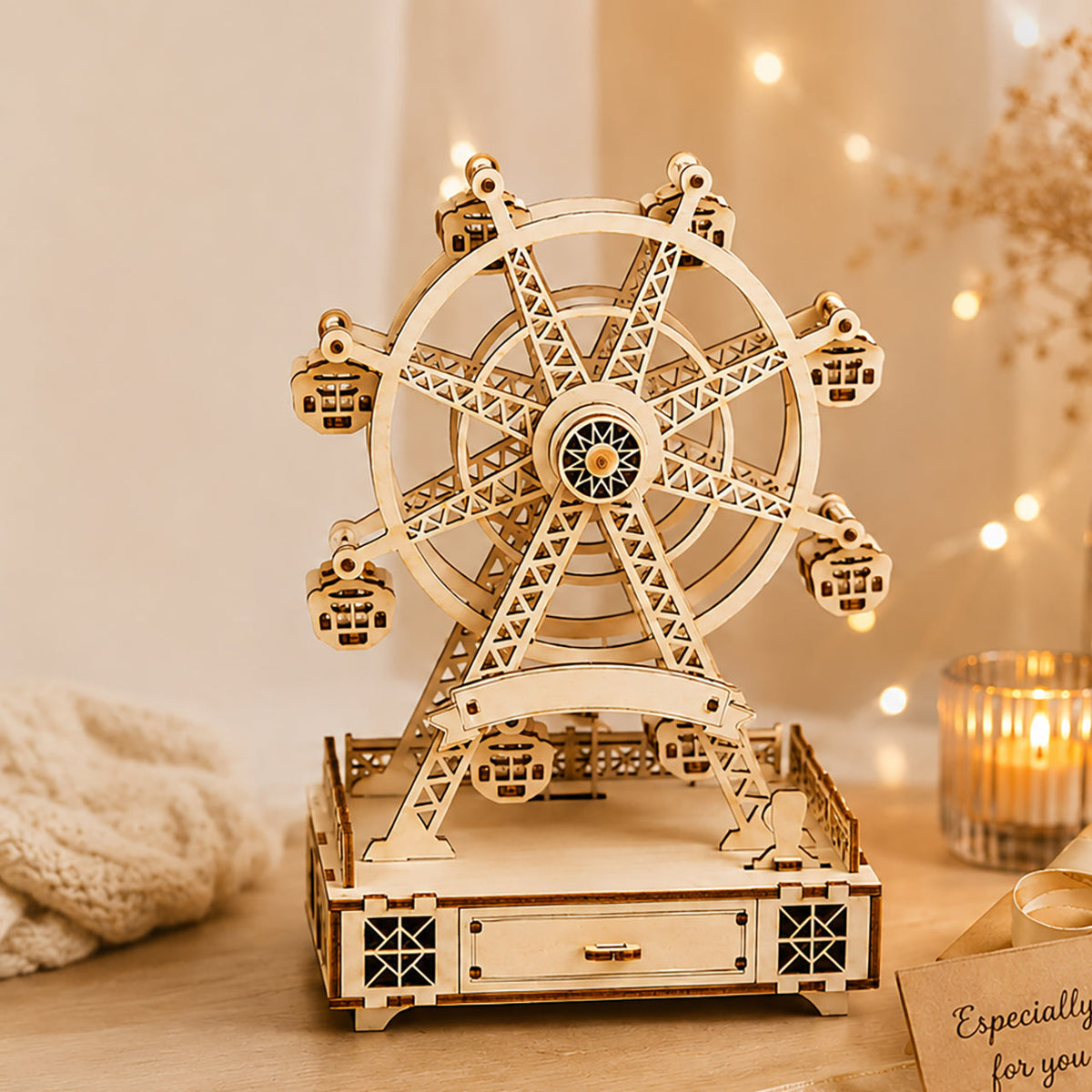DIY Wooden Ferris Wheel Music Box Kit by Kitsville, image 5 of 9