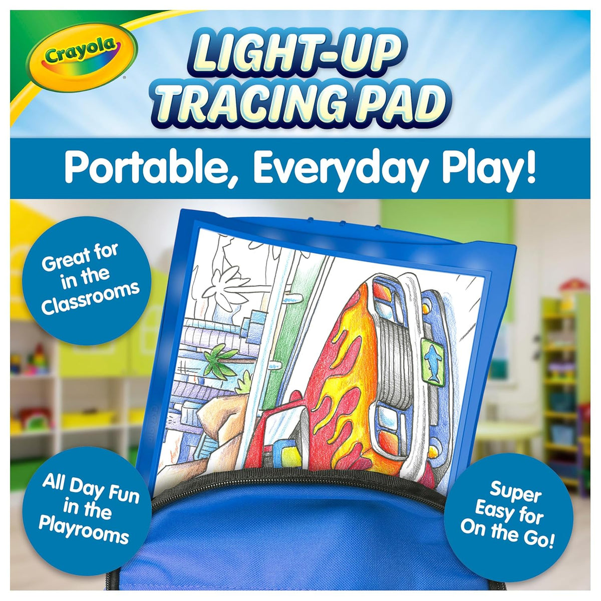 LED Light-Up Tracing Pad Art Kit, 12 Colored Pencils, Ages 6–15