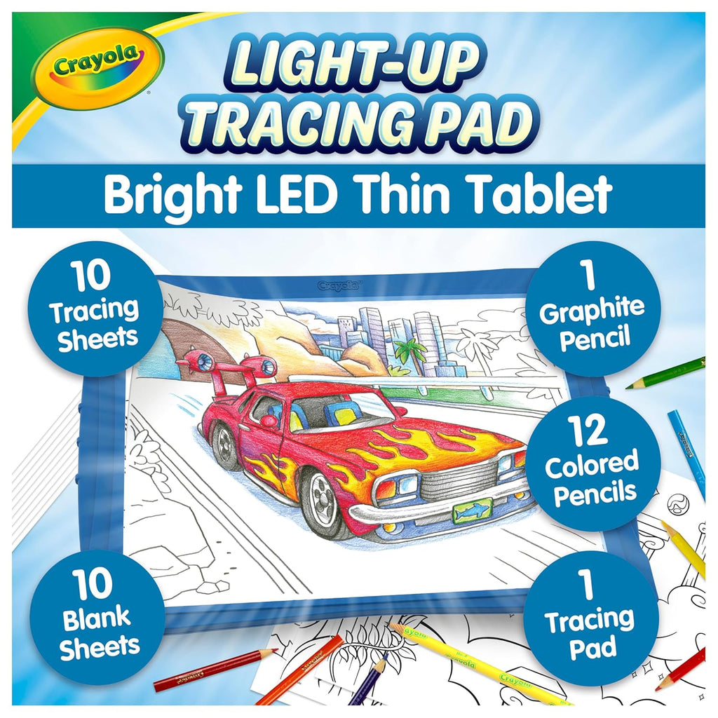 LED Light-Up Tracing Pad Art Kit, 12 Colored Pencils, Ages 6–15