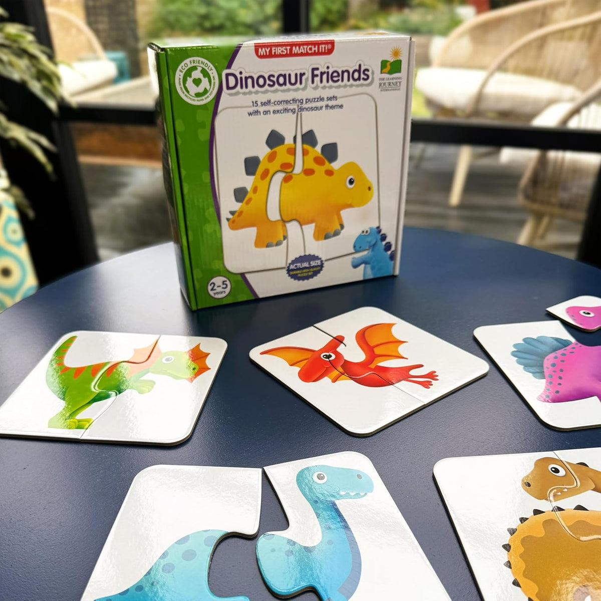Dinosaur Matching Puzzle Set for Toddlers, 15 Self-Correcting Puzzles - product photo