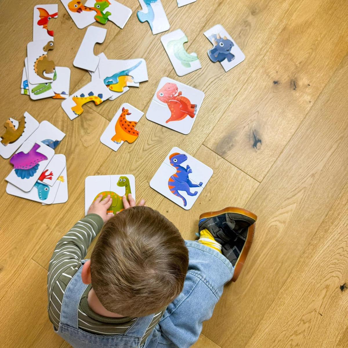 Dinosaur Matching Puzzle Set for Toddlers, 15 Self-Correcting Puzzles - product photo