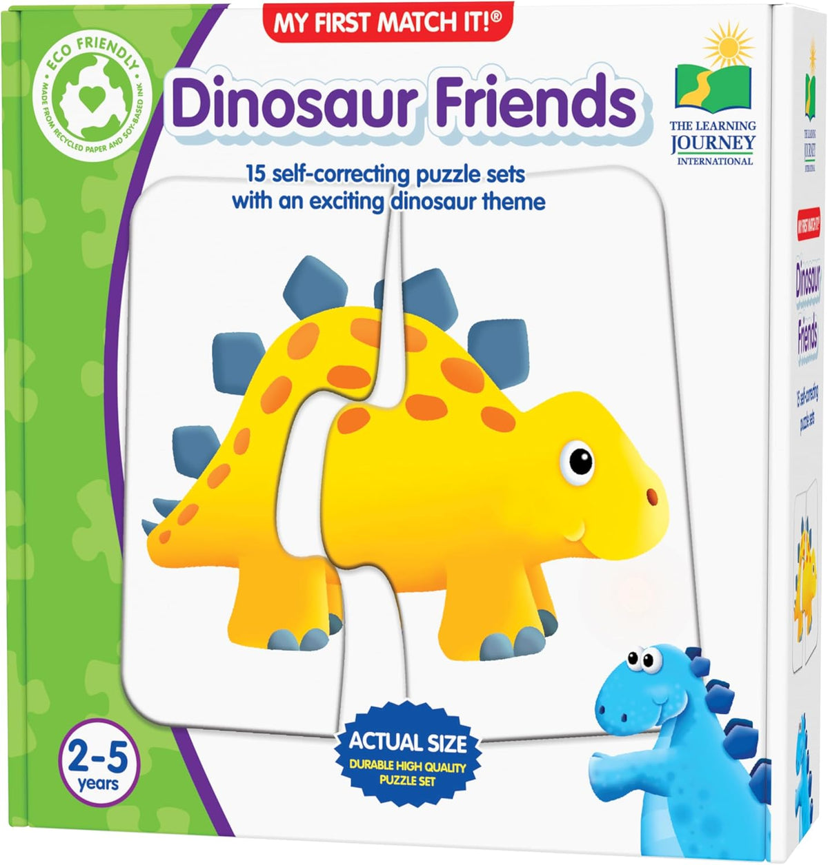 Dinosaur Matching Puzzle Set for Toddlers, 15 Self-Correcting Puzzles - product photo
