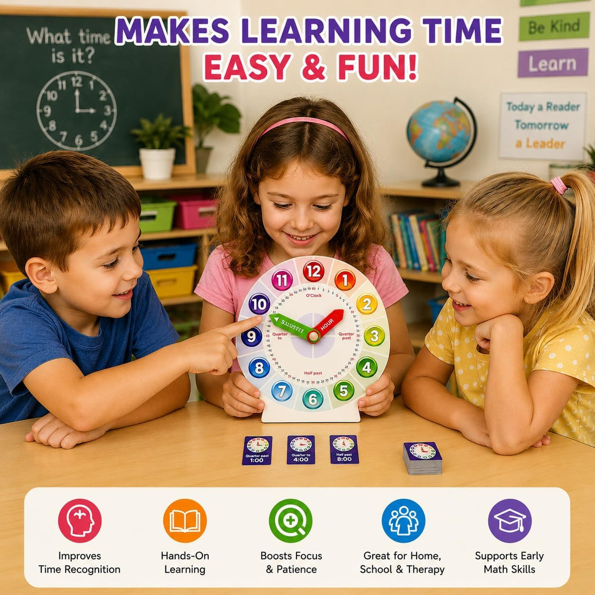Tick Tock Wooden Teaching Clock