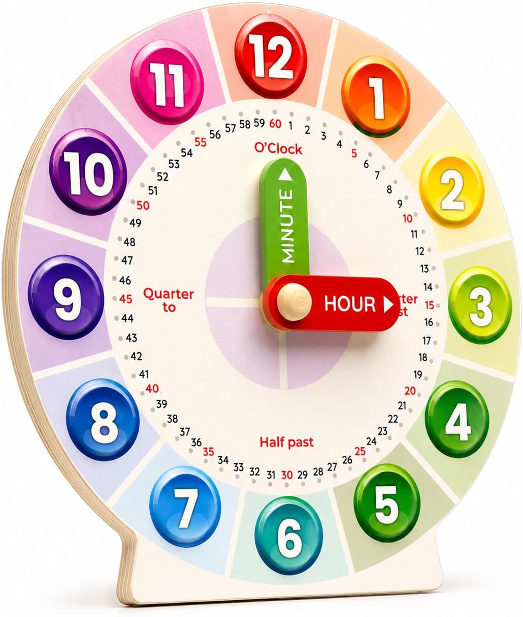 Tick Tock Wooden Teaching Clock