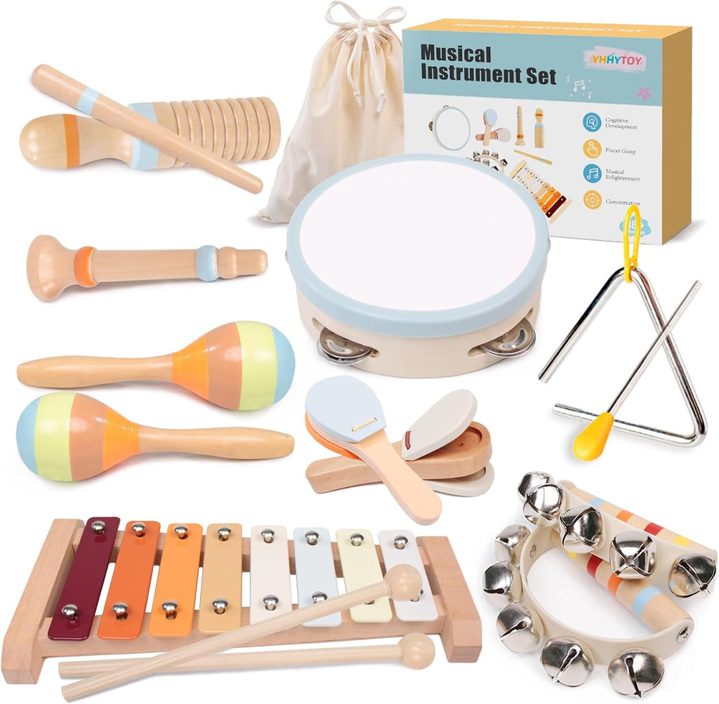 Little Music Makers Band Wooden Instrument Set for Toddlers Ages 18 Months+