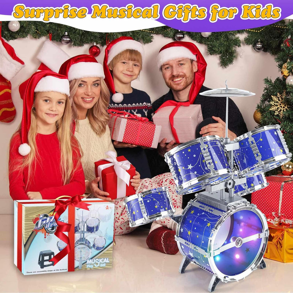Kids Jazz Drum Set with 5 Drums, Cymbal, Stool & Pedal - product photo