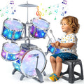 Kids Jazz Drum Set with 5 Drums, Cymbal, Stool & Pedal - product photo