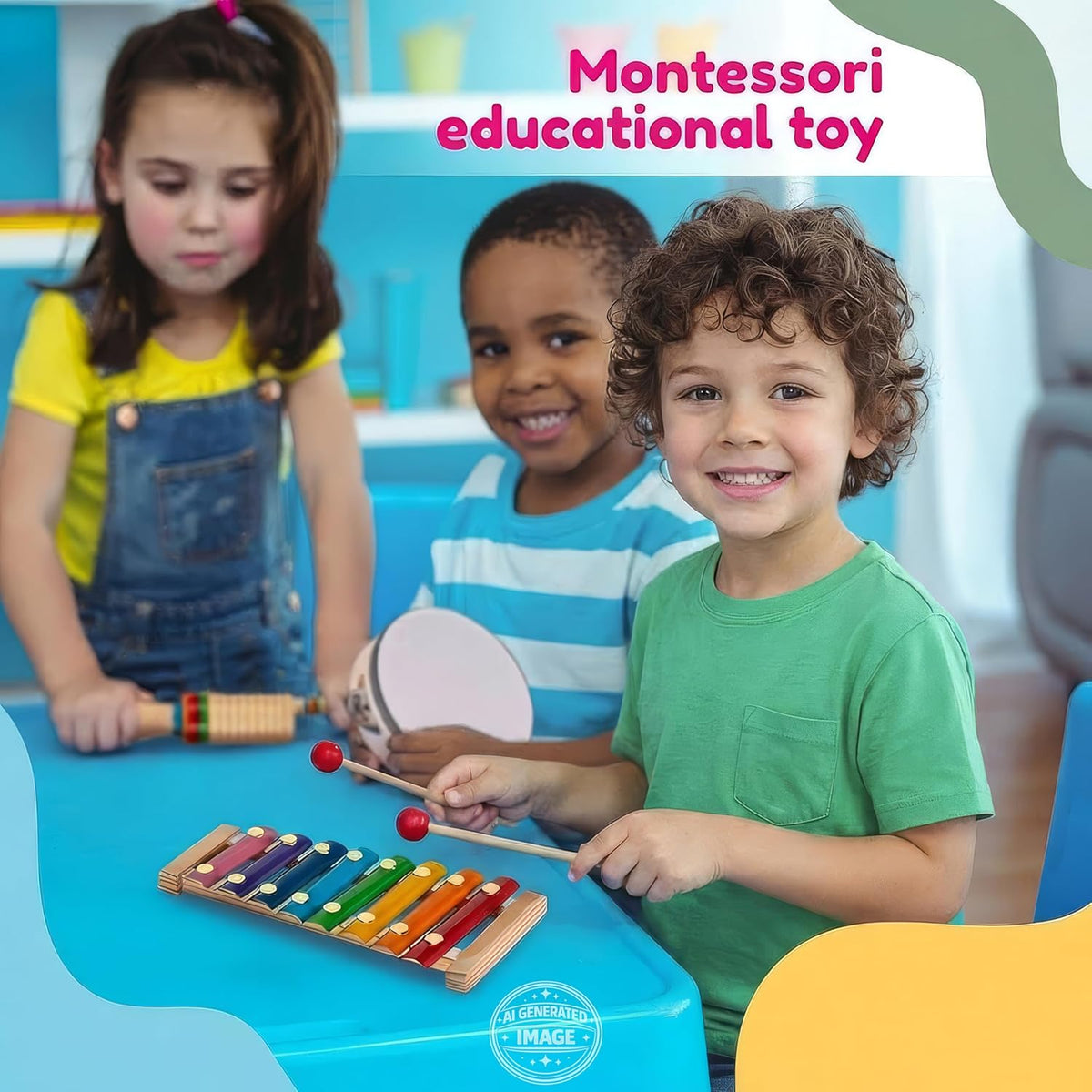 Wooden Rhythm & Music Instrument Set