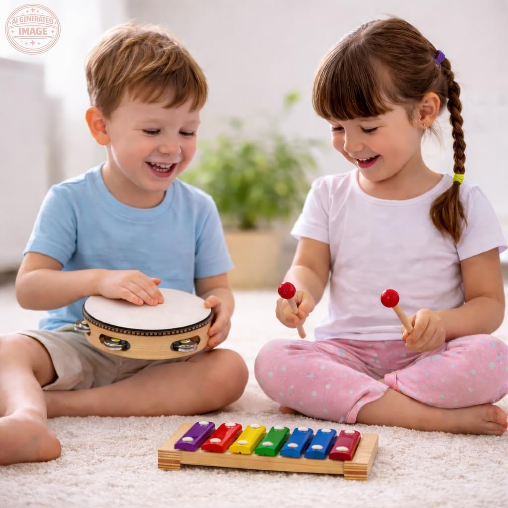 Wooden Rhythm & Music Instrument Set