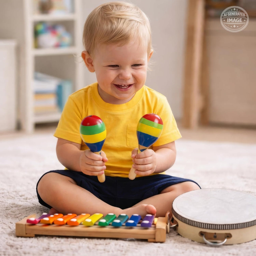 Wooden Rhythm & Music Instrument Set