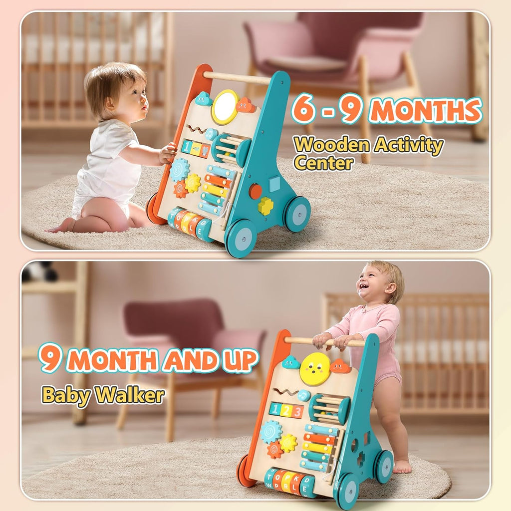 Wooden Activity Walker for First Steps