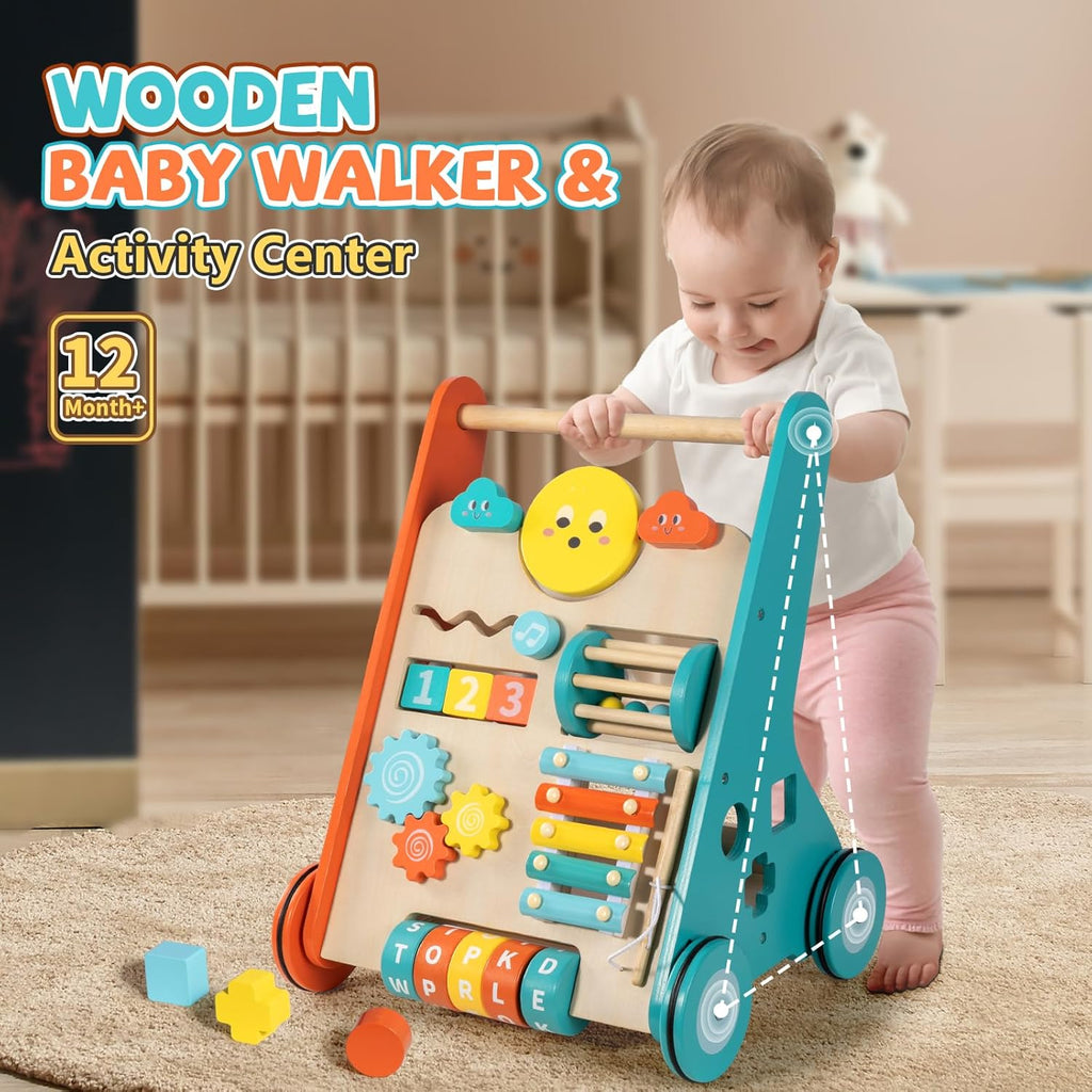 Wooden Activity Walker for First Steps
