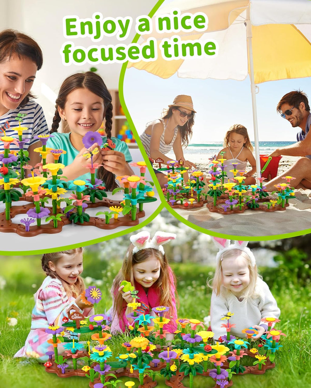 Bloom & Build Flower Garden STEM Adventure 183 Piece Creative Building Set for Kids Ages 3 to 8