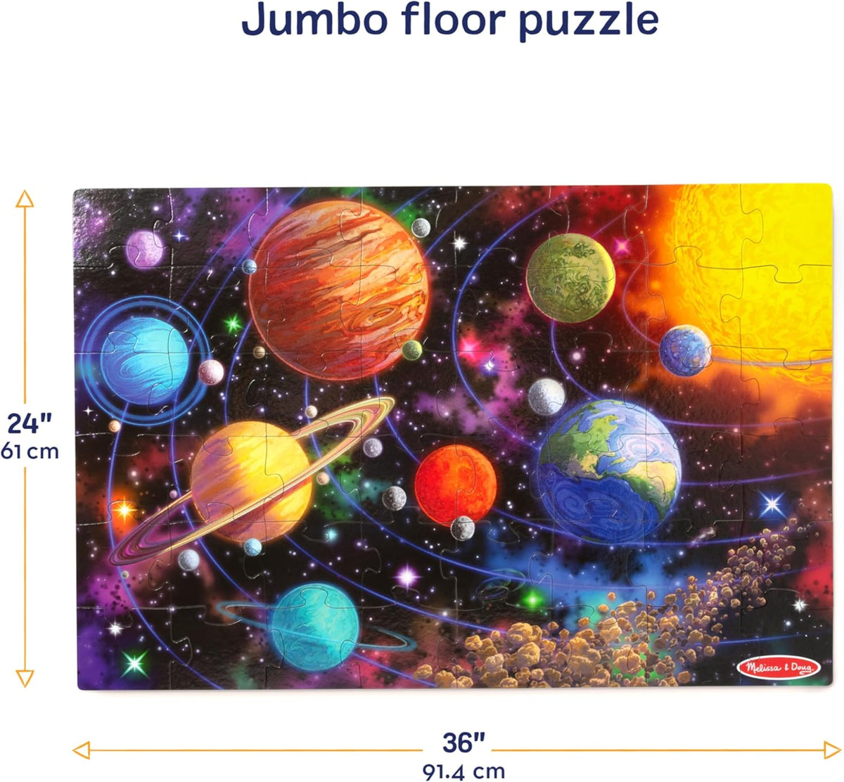 Piece Together the Solar System Jumbo Floor Puzzle for Kids Ages 3+