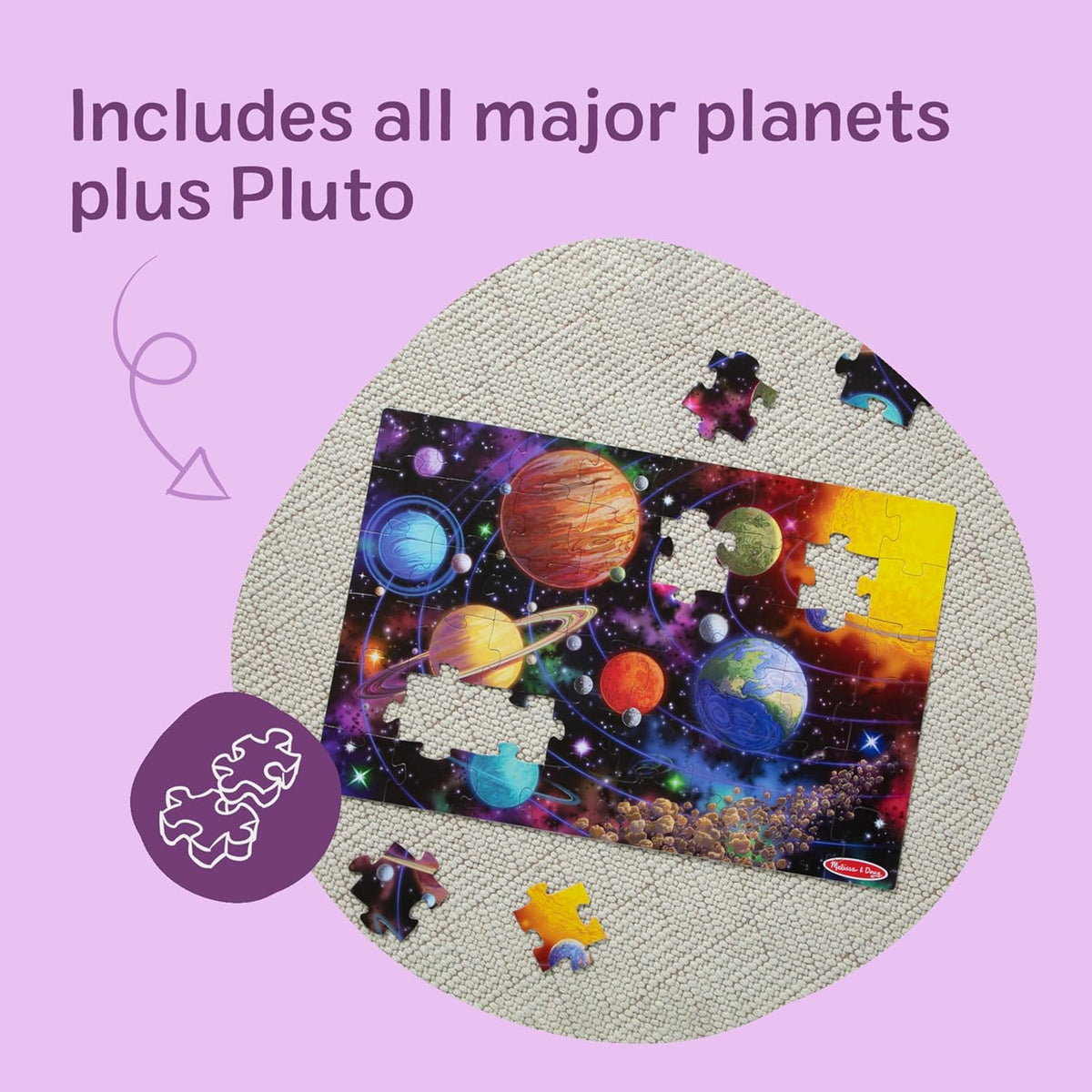 Piece Together the Solar System Jumbo Floor Puzzle for Kids Ages 3+