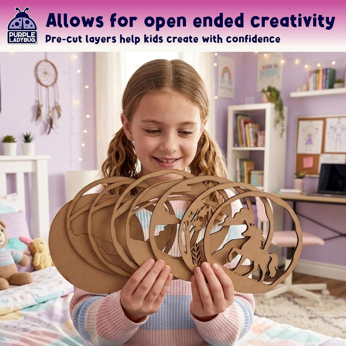 DIY 3D Wooden Unicorn Painting Kit with Paints & Display Stand