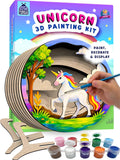 DIY 3D Wooden Unicorn Painting Kit with Paints & Display Stand