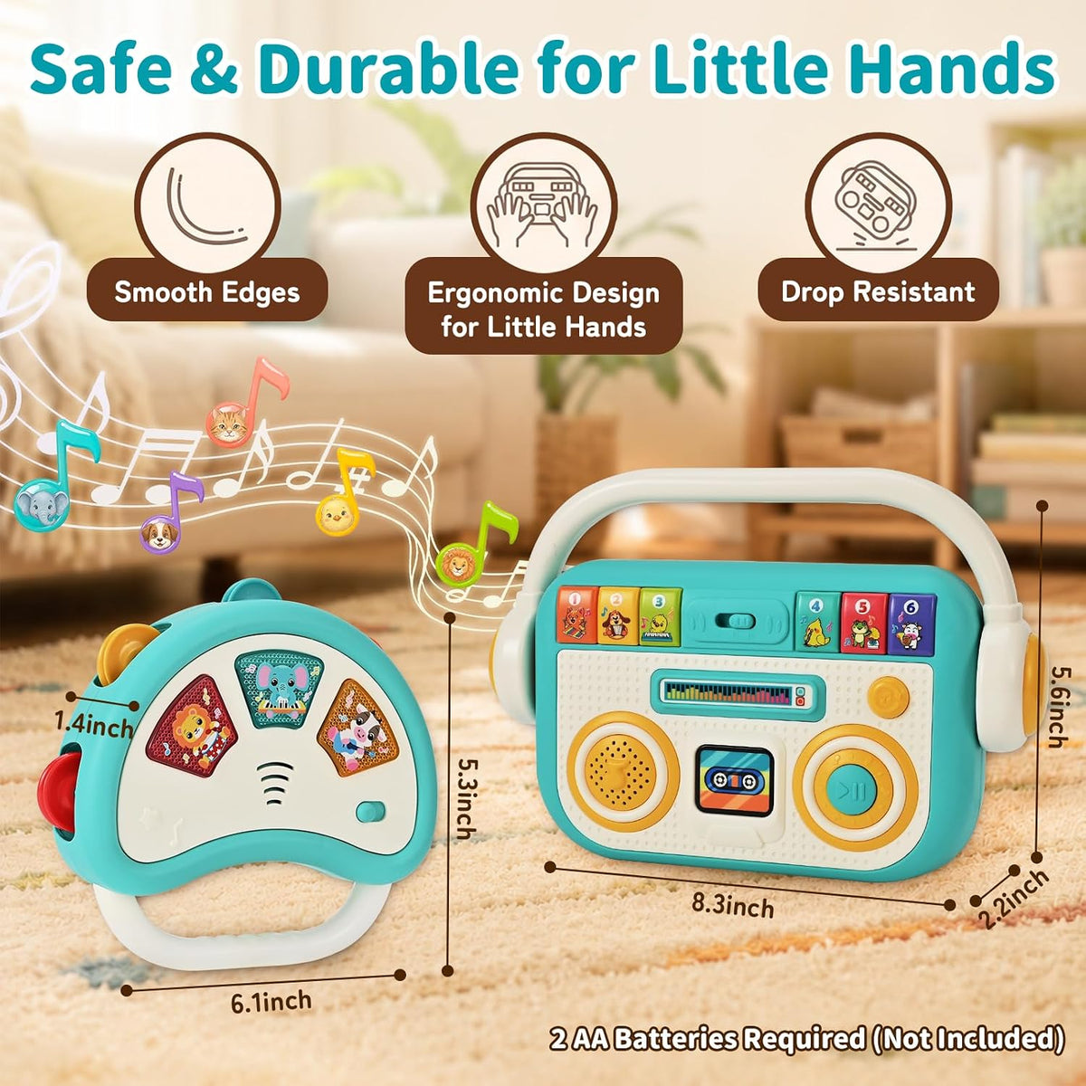 Tiny Tunes Musical Set Baby Music Player and Light Up Tambourine - product photo