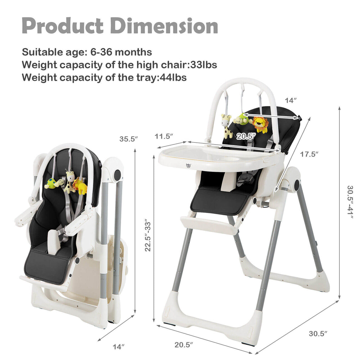 Little Sprouts 4-in-1 Folding High Chair