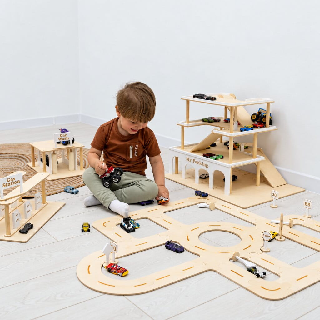 Wooden Car Track Toy