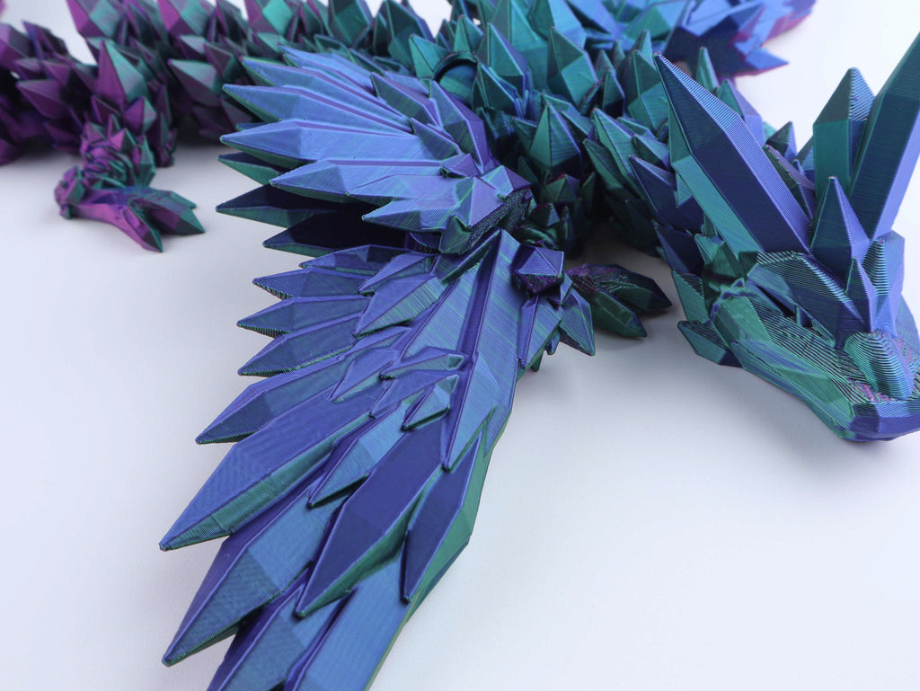 Crystal Wing Dragon Articulated 3D Fidget Toy by Crafts 3D, image 8 of 30