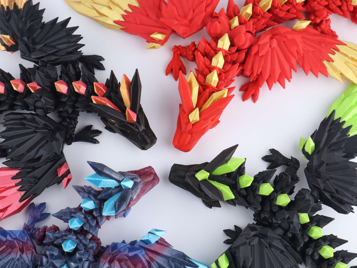 Crystal Wing Dragon Articulated 3D Fidget Toy by Crafts 3D, image 7 of 30