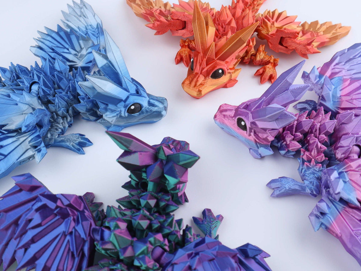 Crystal Wing Tadling Dragon Articulated 3D Fidget Toy by Crafts 3D, image 2 of 10
