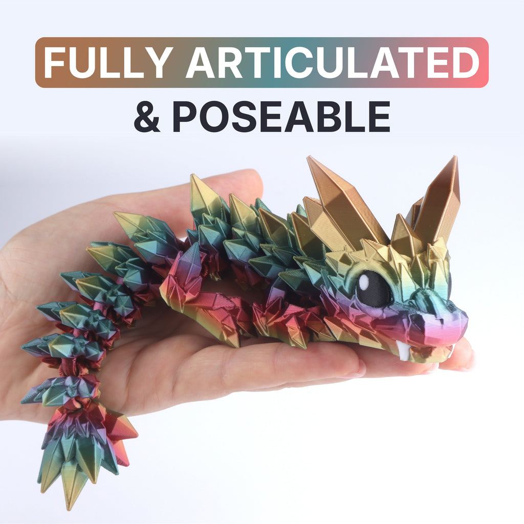 Crystal Baby Dragon Articulated 3D Fidget Toy by Crafts 3D, image 3 of 15