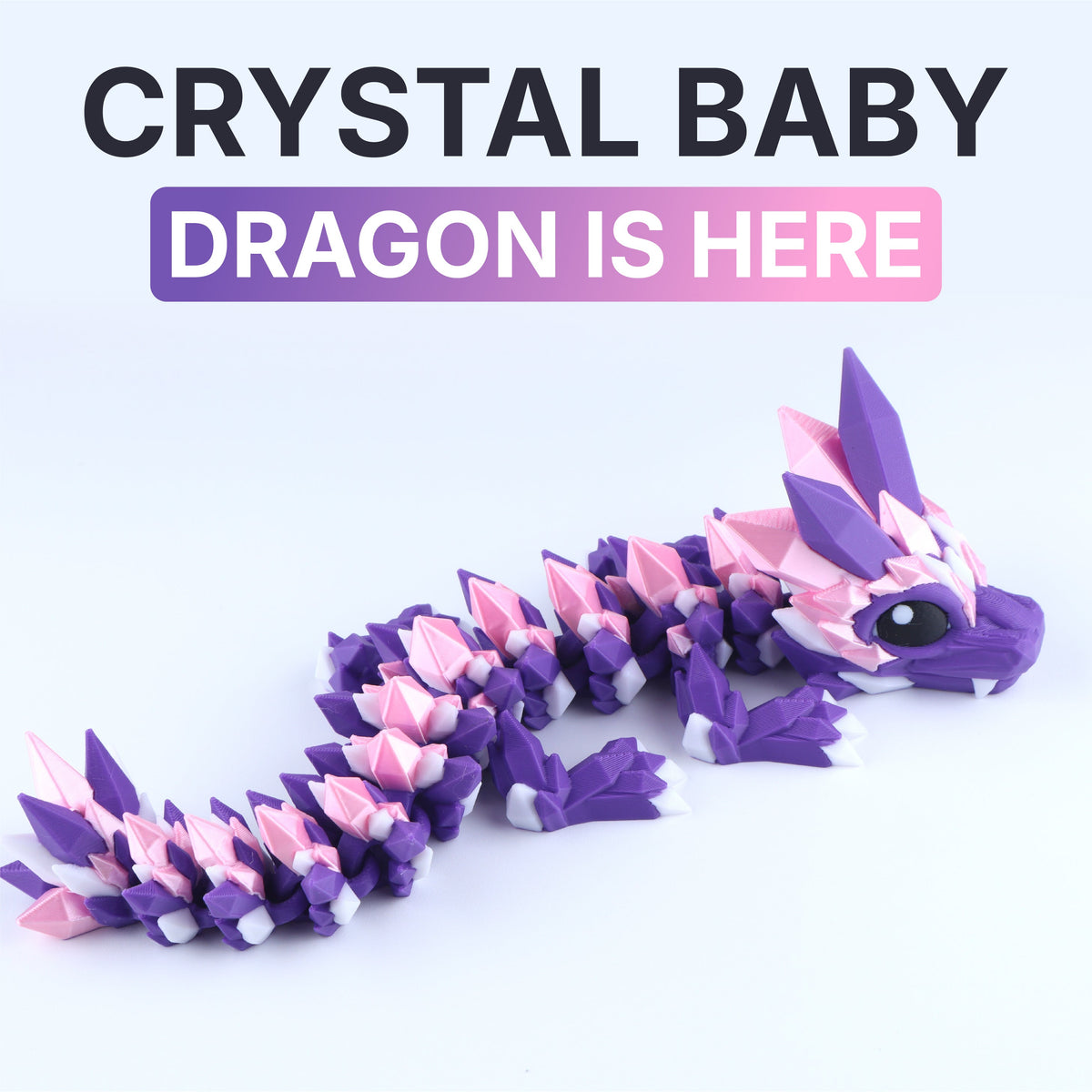 Crystal Baby Dragon Articulated 3D Fidget Toy by Crafts 3D, image 2 of 15