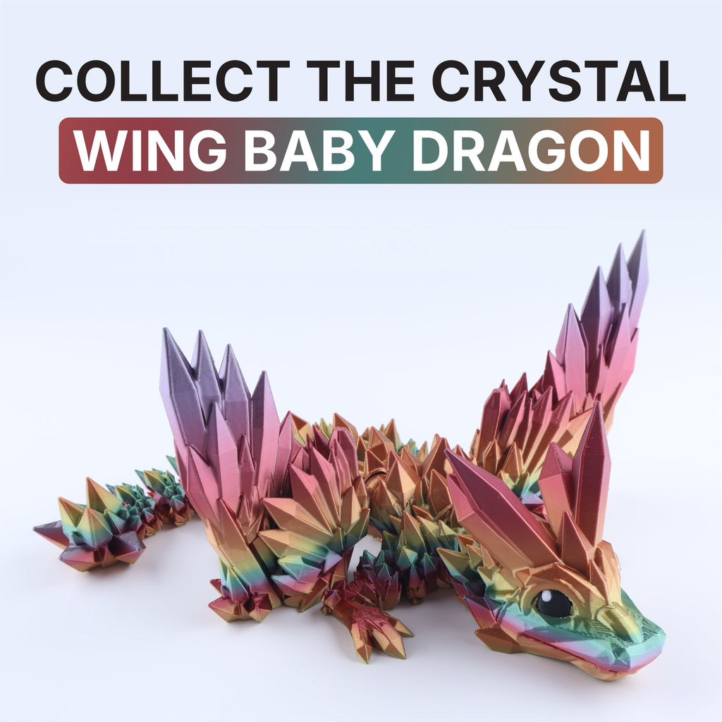 Crystal Wing Baby Dragon Articulated 3D Fidget Toy by Crafts 3D, image 3 of 20