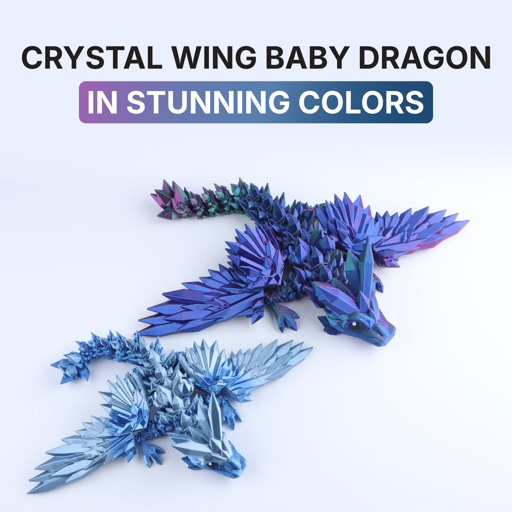 Crystal Wing Baby Dragon Articulated 3D Fidget Toy by Crafts 3D, image 4 of 20