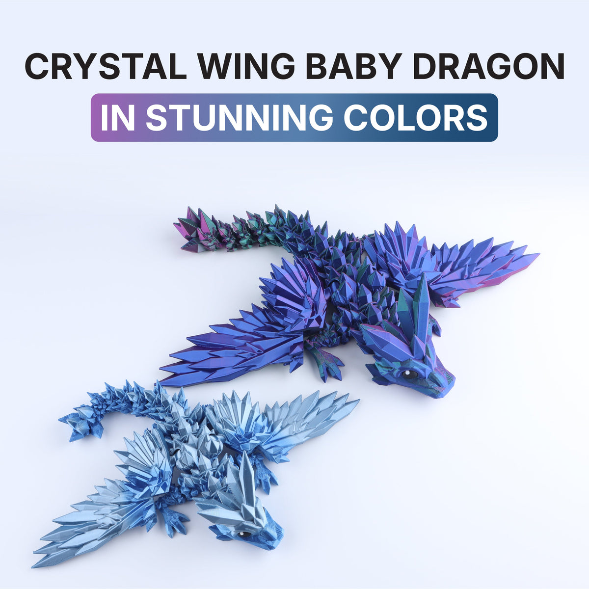 Crystal Wing Baby Dragon Articulated 3D Fidget Toy by Crafts 3D, image 4 of 20
