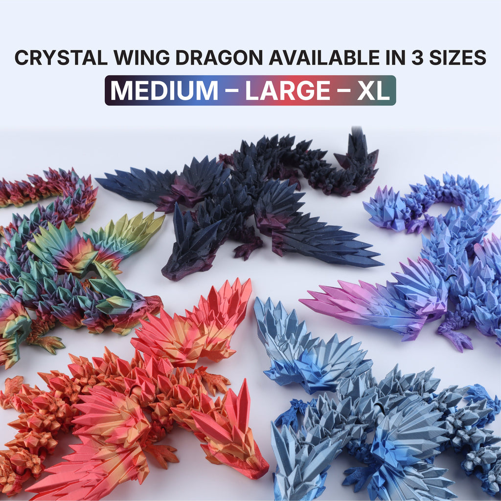 Crystal Wing Dragon Articulated 3D Fidget Toy by Crafts 3D, image 4 of 30